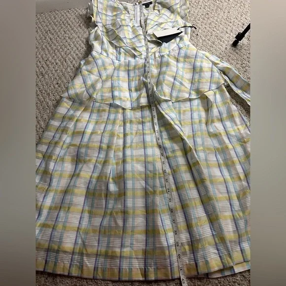 Halogen Atlantic Pacific Women's NWT Prairiecore Plaid Ruffle Midi Dress Small - Picture 4 of 8